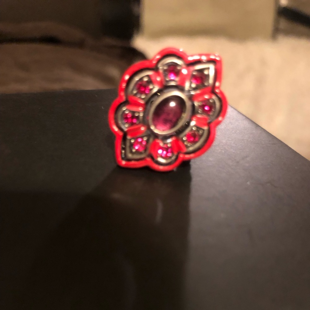 Authentic Gucci Red Resin Spike Ring